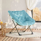 Fauteuil de salon pliable en fausse fourrure pour adultes, fauteuil d'angle pliant pour bureau, salon et petits espaces, lecture confortable en intérieur et assise douillette