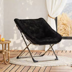 Fauteuil de salon pliable en fausse fourrure pour adultes, fauteuil d'angle pliant pour bureau, salon et petits espaces, lecture confortable en intérieur et assise douillette