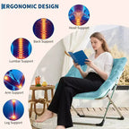 Fauteuil de salon pliable en fausse fourrure pour adultes, fauteuil d'angle pliant pour bureau, salon et petits espaces, lecture confortable en intérieur et assise douillette