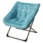 Fauteuil de salon pliable en fausse fourrure pour adultes, fauteuil d'angle pliant pour bureau, salon et petits espaces, lecture confortable en intérieur et assise douillette