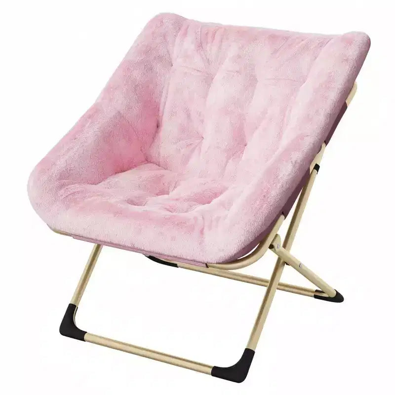 Fauteuil de salon pliable en fausse fourrure pour adultes, fauteuil d'angle pliant pour bureau, salon et petits espaces, lecture confortable en intérieur et assise douillette