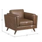 Fauteuil d'appoint en cuir Ali Oxford - Marron - iNSPIRE Q