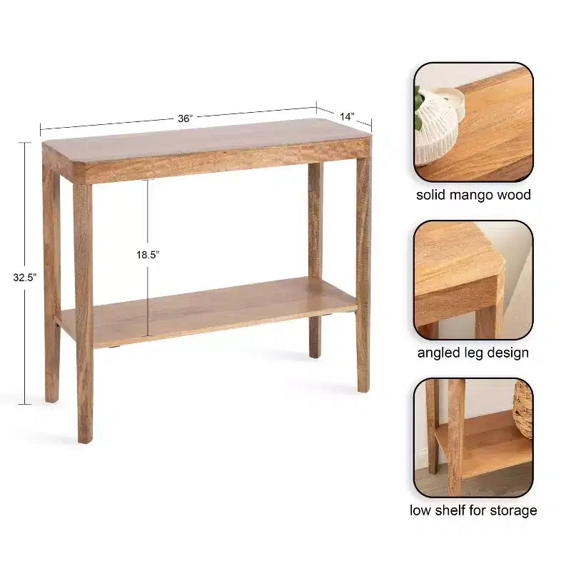 Console Talcott Wood Kate et Laurel, 36x14x33, Naturel
