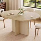 Table à manger extensible élégante, se transforme de ronde à ovale (43,3-59), peut accueillir confortablement 4 à 8 personnes