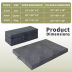 Matelas pliant en mousse à mémoire de forme Dyonery Certifié CertiPUR-US, polyvalent et lavable en machine