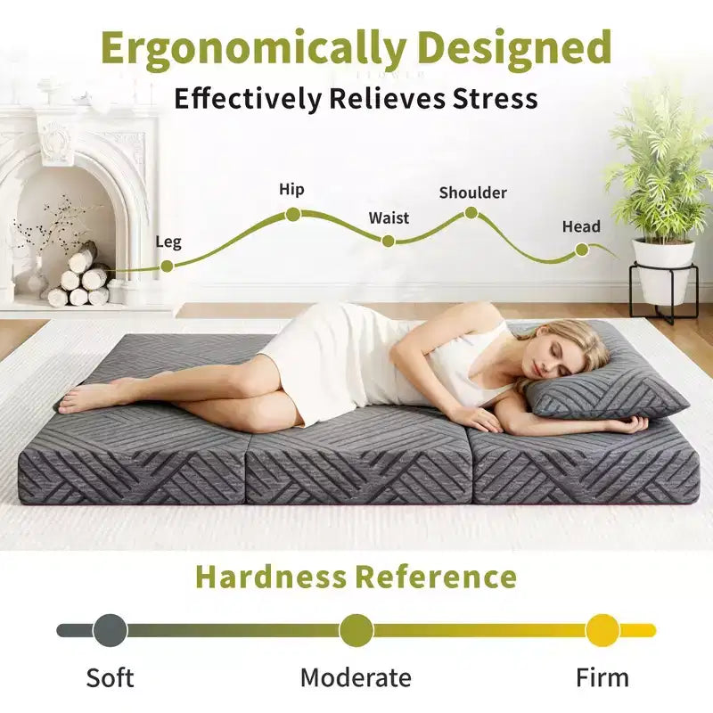 Matelas pliant en mousse à mémoire de forme Dyonery Certifié CertiPUR-US, polyvalent et lavable en machine
