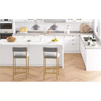 Lot de 4 tabourets de bar modernes – Tabourets de comptoir confortables avec dossier et repose-pieds, siège extra-large, pour îlots de cuisine et salles à manger, montage facile