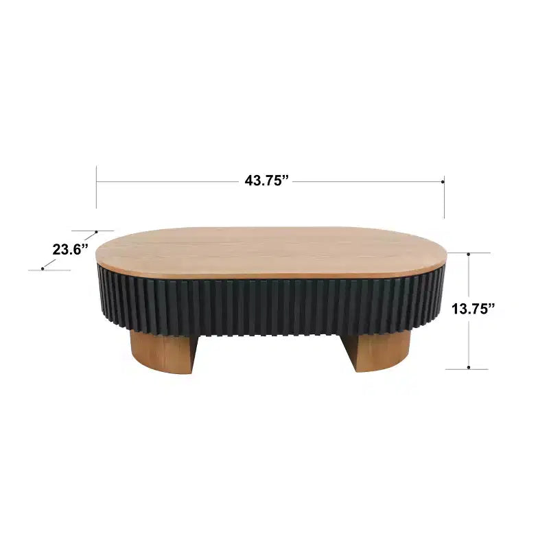 Table basse GDFStudio Elvire en bois d'hévéa de style campagnard français avec rangement dissimulé et plateau amovible