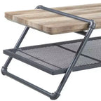 Table basse traîneau avec étagère HomeRoots 47 en métal naturel et gris
