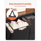 Trieur à linge à 3 niveaux VEVOR avec étagère, panier à linge haut avec étagères et tiroirs, étagère de rangement autoportante à 2 sections, noir