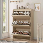COZONY 46 Tall Shoe Cabinet with 3 Flip Drawers Wooden Shoe Storage with Adjustable Shelf for Entryway Hallway Living Room