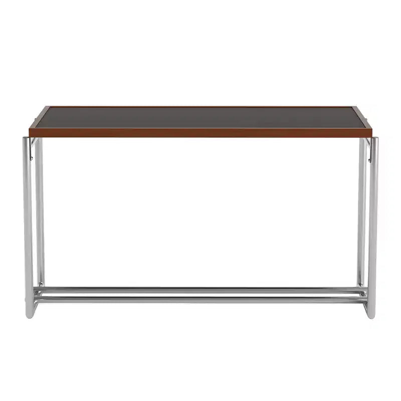Table Basse Relevable Luck Live 50 Transformable en Bureau, Piétement Acier Inoxydable, Plateau Bicolore Pour Salon