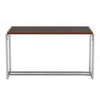 Table Basse Relevable Luck Live 50 Transformable en Bureau, Piétement Acier Inoxydable, Plateau Bicolore Pour Salon