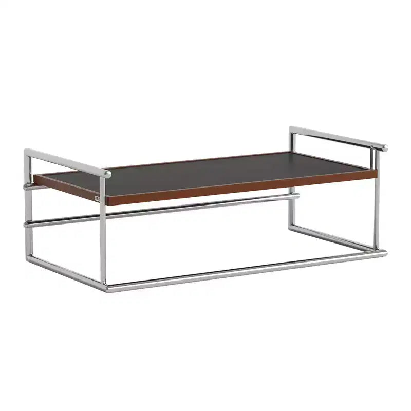 Table Basse Relevable Luck Live 50 Transformable en Bureau, Piétement Acier Inoxydable, Plateau Bicolore Pour Salon