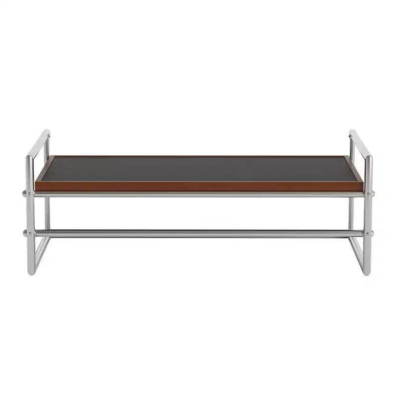 Table Basse Relevable Luck Live 50 Transformable en Bureau, Piétement Acier Inoxydable, Plateau Bicolore Pour Salon