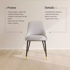 COLAMY Chaise de salle à manger moderne capitonnée Chaise d'appoint de cuisine avec pieds en métal pour la cuisine, la salle à manger ou le café