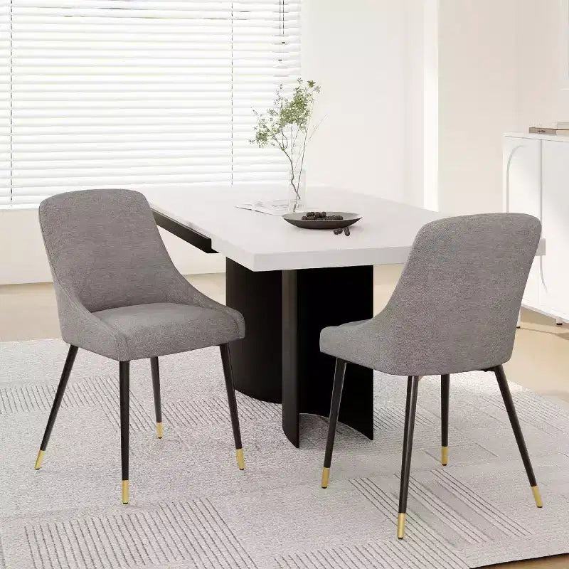 COLAMY Chaise de salle à manger moderne capitonnée Chaise d'appoint de cuisine avec pieds en métal pour la cuisine, la salle à manger ou le café