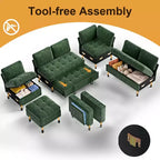 Canapé inclinable 7 places Dyonery, canapé modulable, table d'appoint avec rangement dissimulé, rechargeable
