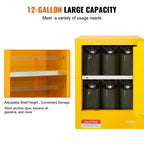 Armoire de sécurité pour produits inflammables VEVOR, 12 gallons, armoire de stockage de liquides inflammables en acier laminé à froid, 42,9 x 42,9 x 55,9 cm, antidéflagrante, jaune