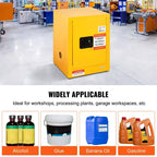Armoire de sécurité pour produits inflammables VEVOR, 12 gallons, armoire de stockage de liquides inflammables en acier laminé à froid, 42,9 x 42,9 x 55,9 cm, antidéflagrante, jaune
