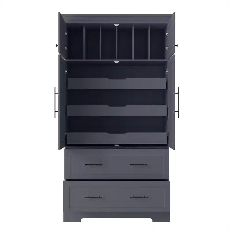 Meuble de rangement pour cuisine de ferme de 72 po, armoire de rangement de salle à manger autoportante avec tiroirs, plateaux coulissants et rangement pour moule à gâteau-Panipeachy