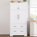 Meuble de rangement pour cuisine de ferme de 72 po, armoire de rangement de salle à manger autoportante avec tiroirs, plateaux coulissants et rangement pour moule à gâteau-Panipeachy