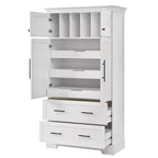 Meuble de rangement pour cuisine de ferme de 72 po, armoire de rangement de salle à manger autoportante avec tiroirs, plateaux coulissants et rangement pour moule à gâteau-Panipeachy
