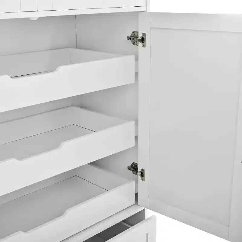 Meuble de rangement pour cuisine de ferme de 72 po, armoire de rangement de salle à manger autoportante avec tiroirs, plateaux coulissants et rangement pour moule à gâteau-Panipeachy