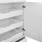Meuble de rangement pour cuisine de ferme de 72 po, armoire de rangement de salle à manger autoportante avec tiroirs, plateaux coulissants et rangement pour moule à gâteau-Panipeachy