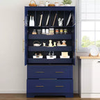 Meuble de rangement pour cuisine de ferme de 72 po, armoire de rangement de salle à manger autoportante avec tiroirs, plateaux coulissants et rangement pour moule à gâteau-Panipeachy