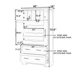 Meuble de rangement pour cuisine de ferme de 72 po, armoire de rangement de salle à manger autoportante avec tiroirs, plateaux coulissants et rangement pour moule à gâteau-Panipeachy