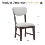 Chaises de salle à manger en bois massif avec dossier ergonomique et coussin épais de 8,4 cm, pour salle à manger et salon