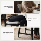Chaises de salle à manger en bois massif avec dossier ergonomique et coussin épais de 8,4 cm, pour salle à manger et salon