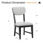 Chaises de salle à manger en bois massif avec dossier ergonomique et coussin épais de 8,4 cm, pour salle à manger et salon
