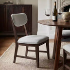 Chaises de salle à manger en bois massif avec dossier ergonomique et coussin épais de 8,4 cm, pour salle à manger et salon