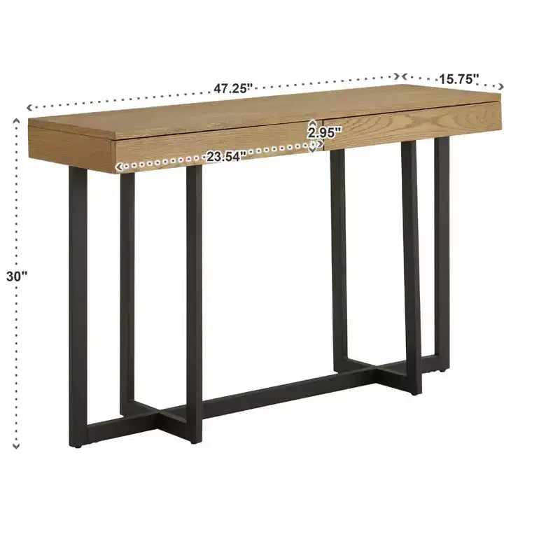Console Nadian avec finition bois et deux tiroirs - iNSPIRE Q