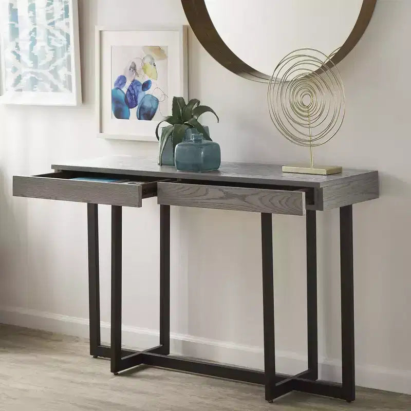 Console Nadian avec finition bois et deux tiroirs - iNSPIRE Q