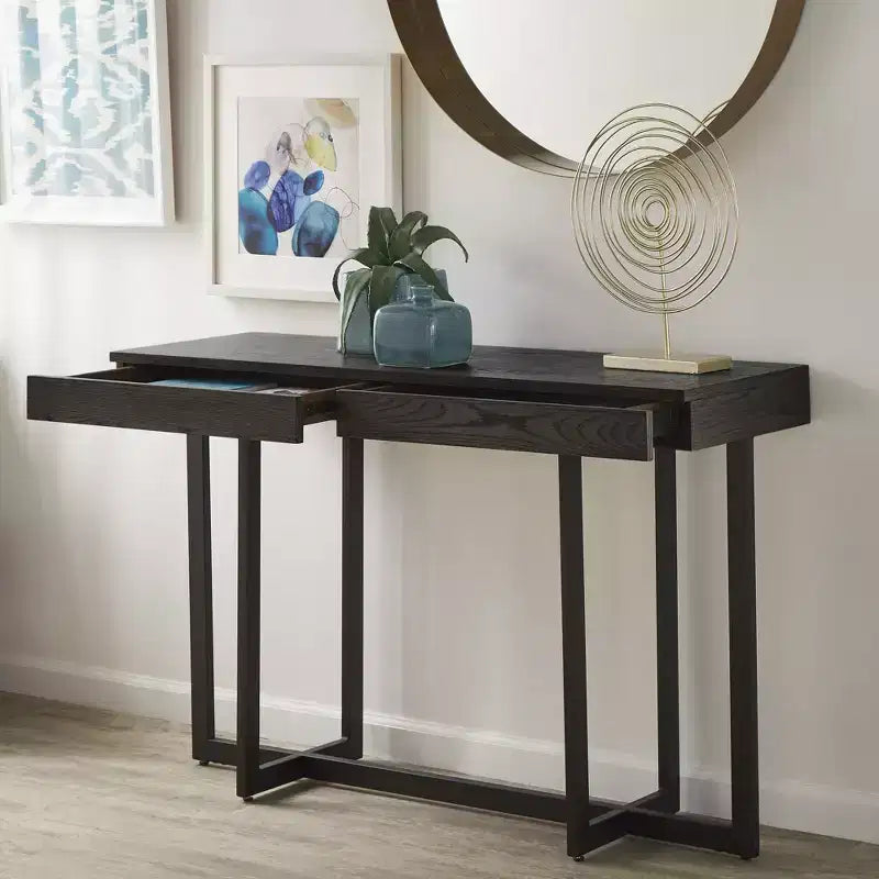 Console Nadian avec finition bois et deux tiroirs - iNSPIRE Q