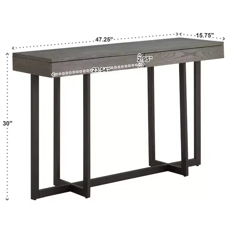 Console Nadian avec finition bois et deux tiroirs - iNSPIRE Q