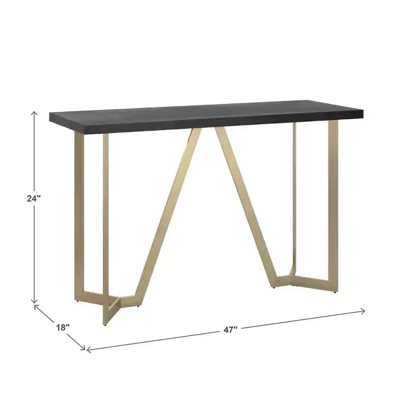 Console Natalia avec base en métal doré et noir – Noir/Or – iNSPIRE Q