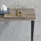 Table console industrielle moderne, table d'appoint étroite à 2 niveaux avec étagère de rangement, cadre métallique robuste, peu encombrante pour salon, entrée, grise