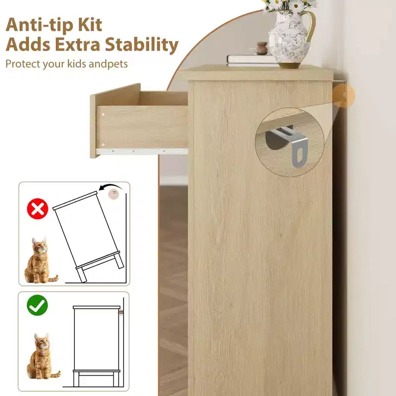 CuisinSmart Commode 4 tiroirs pour chambre, commode verticale de 89 cm de haut avec grand rangement, commode en bois autoportante pour salon