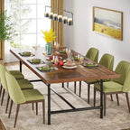 Table à manger rectangulaire Lantine de 180 cm avec plateau en bois et pieds en métal, peut accueillir 6 à 8 personnes, idéale pour la cuisine et le salon.