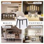 Lot de 2 chaises de salle à manger modernes en tissu, chaises d'appoint rembourrées avec dossier incurvé et pieds en bois, assise confortable pour cuisine de salle à manger