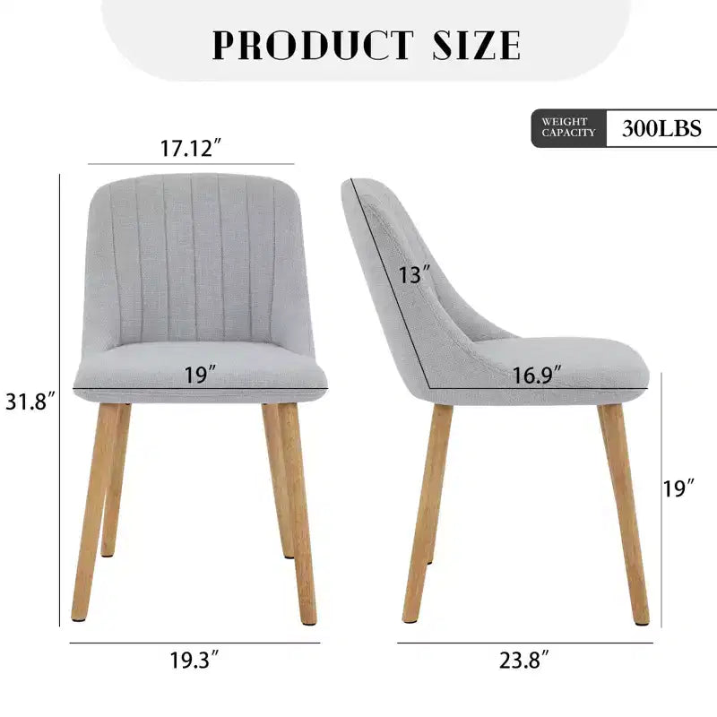 Chaises de salle à manger, chaises de cuisine modernes rembourrées en tissu, chaises de salle à manger à dossier avec pieds en chêne, lot de 4 chaises de salle à manger sans accoudoirs pour salle à manger