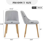 Chaises de salle à manger, chaises de cuisine modernes rembourrées en tissu, chaises de salle à manger à dossier avec pieds en chêne, lot de 4 chaises de salle à manger sans accoudoirs pour salle à manger