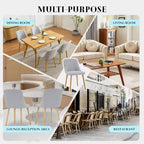 Chaises de salle à manger, chaises de cuisine modernes rembourrées en tissu, chaises de salle à manger à dossier avec pieds en chêne, lot de 4 chaises de salle à manger sans accoudoirs pour salle à manger