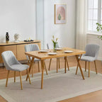 Chaises de salle à manger, chaises de cuisine modernes rembourrées en tissu, chaises de salle à manger à dossier avec pieds en chêne, lot de 4 chaises de salle à manger sans accoudoirs pour salle à manger