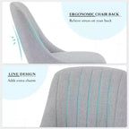 Chaises de salle à manger, chaises de cuisine modernes rembourrées en tissu, chaises de salle à manger à dossier avec pieds en chêne, lot de 4 chaises de salle à manger sans accoudoirs pour salle à manger