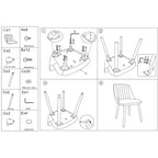 Chaises de salle à manger, chaises de cuisine modernes rembourrées en tissu, chaises de salle à manger à dossier avec pieds en chêne, lot de 4 chaises de salle à manger sans accoudoirs pour salle à manger